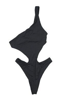 Kamari Swim Nora One Shoulder Cut Out One Piece Swimsuit in Black